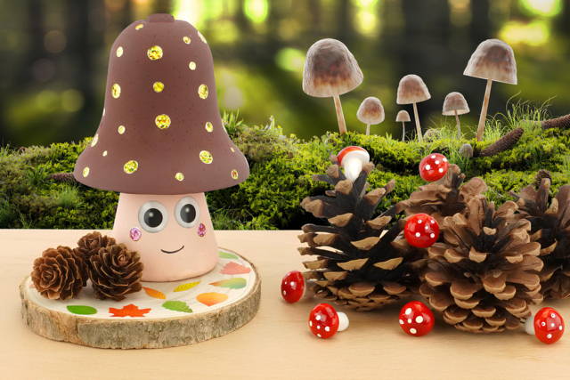 Gaston le champignon - Peinture acrylique mate - 10doigts.fr