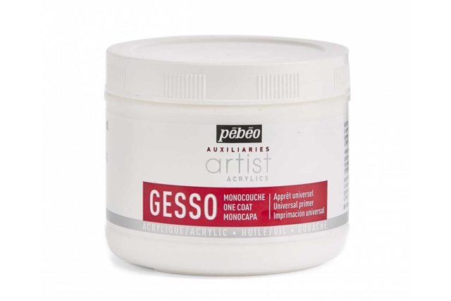 Gesso monocouche 500 ml - Gesso pour peinture et préparation des supports - 10doigts.fr