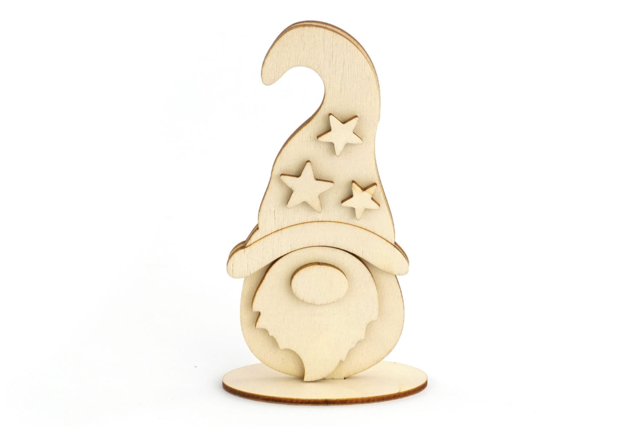 Gnome bois a assembler - Objets en bois Noël - 10doigts.fr