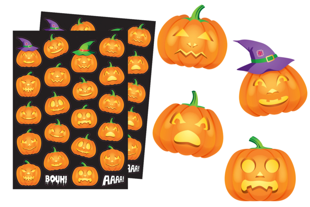 gommettes citrouilles halloween - Gommettes Halloween - 10doigts.fr