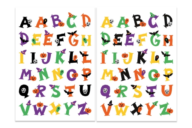 Gommettes lettres halloween - 2 planches - Gommettes Halloween - 10doigts.fr