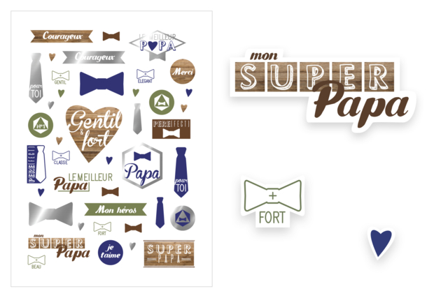 gommettes super papa - Gommettes Fête des parents : personnaliser vos cadeaux avec amour - 10doigts.fr