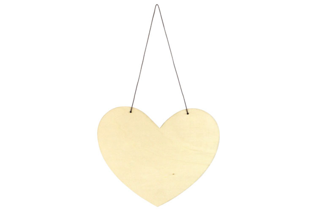 Grand coeur en bois à suspendre - Plaque de porte - 10doigts.fr