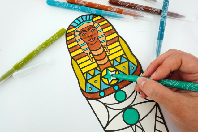 Grands sarcophages à colorier  - Coloriage - 10doigts.fr