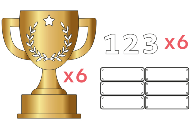 Grands trophées à personnaliser - Coloriage - 10doigts.fr