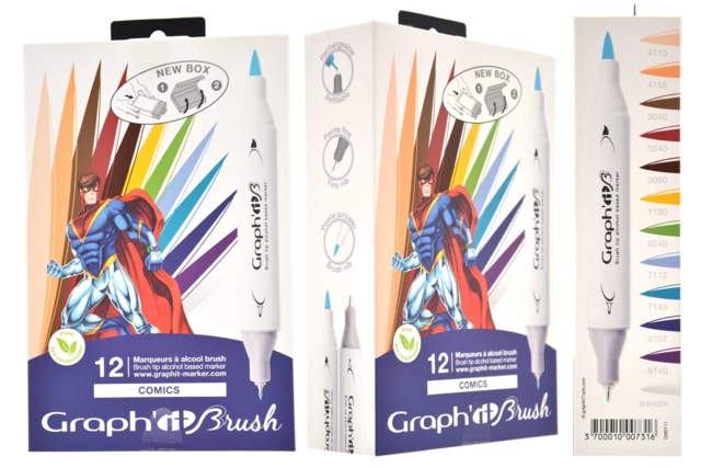  Graph'it Brush Comic - Feutres à alcool : des couleurs intenses et des dégradés sans traces - 10doigts.fr