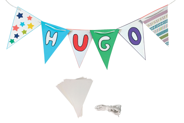 guirlande fanion blanche  - Supports en papier - 10doigts.fr