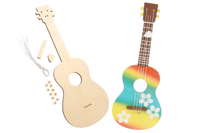 Guitare décorative en bois peinture - Jeux et Jouets en bois - 10doigts.fr