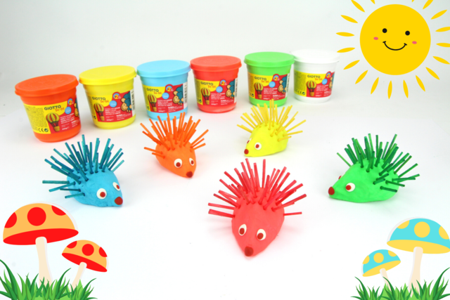 Hérissons colorés - Pâtes à modeler bébé - 10doigts.fr