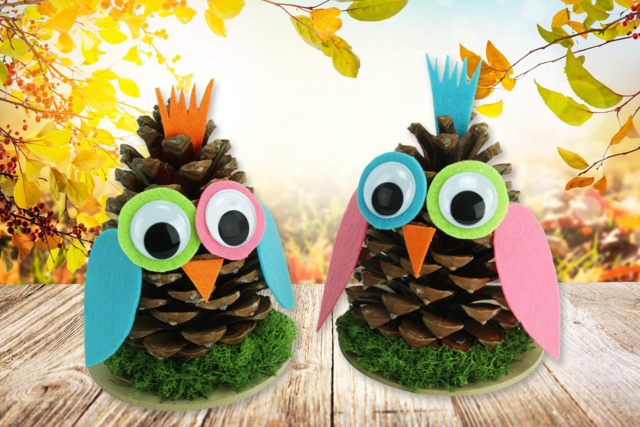 Hibou pomme de pin - Supports Mosaïques - 10doigts.fr