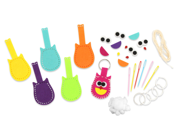hibous porte clés - Kits en feutrine - 10doigts.fr