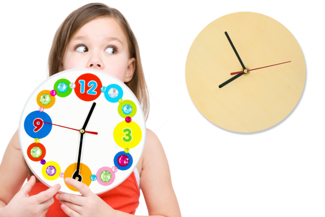 horloge bois ronde avec mécanisme - Horloges à fabriquer - 10doigts.fr