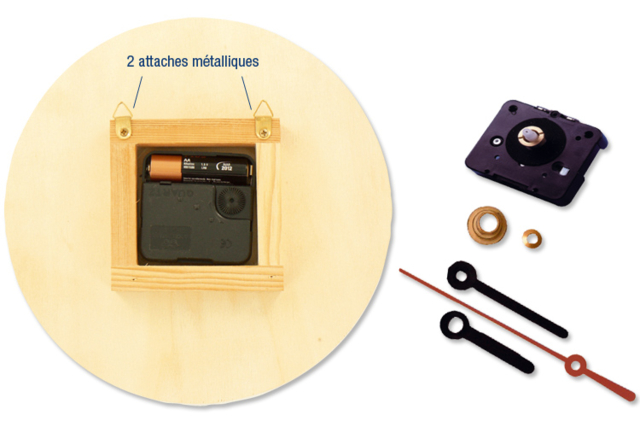 Horloge en bois avec mécanisme à quartz - Horloges à fabriquer - 10doigts.fr