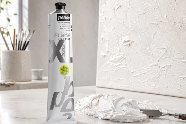 Huile fine Pébéo, Blanc de Titane - 200 ml - Peinture à l'huile Beaux-Arts - 10doigts.fr