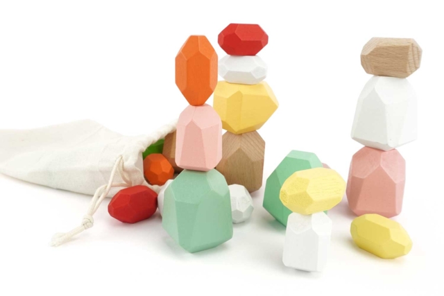 Jeu cintruction rocher empiler - Jeux et Jouets en bois - 10doigts.fr