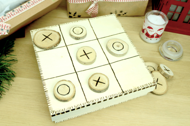 jeu morpions avec tranche de bois - Décors nature - 10doigts.fr