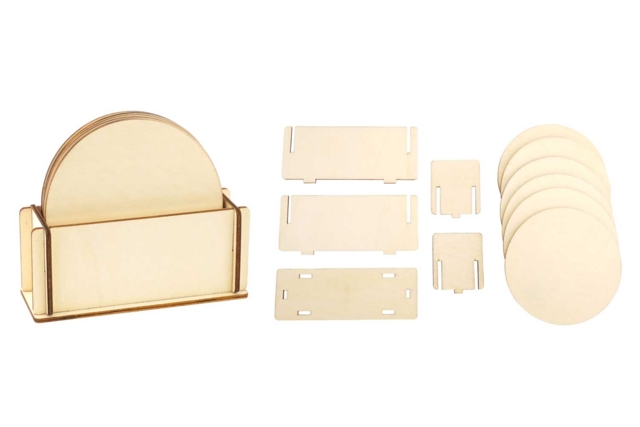 kit à monter dessous de verre en bois - Objets bois pour la cuisine - 10doigts.fr