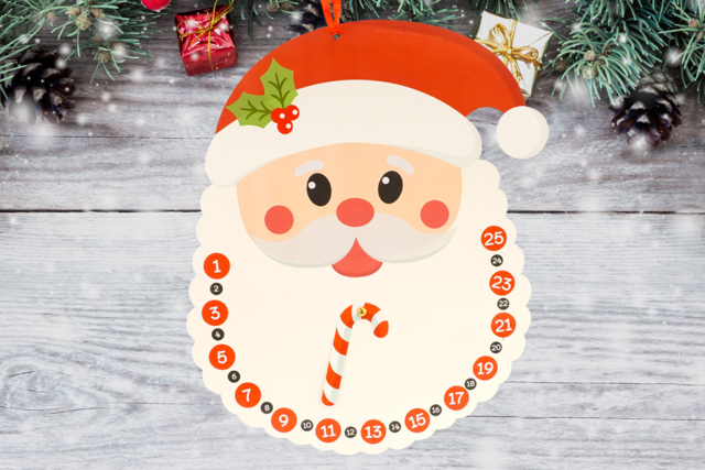 kit Calendrier de l'Avent Père Noël en carte forte - Calendriers de l'Avent - 10doigts.fr