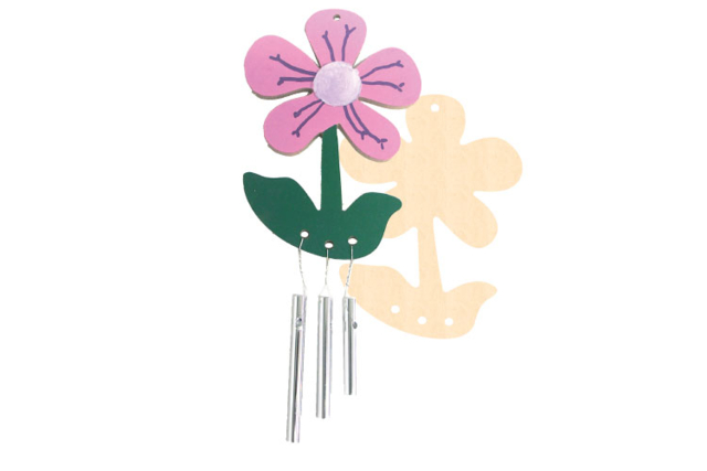 Kit carillon fleur - Suspensions décoratives en bois - 10doigts.fr