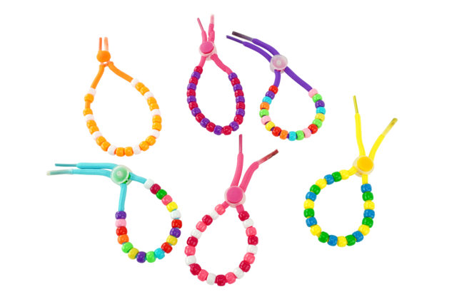 Kit créatif 12 bracelets : Lacets, fermoirs et perles  - Kits Bijoux - 10doigts.fr