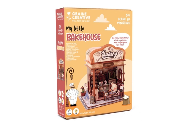 kit Maquette miniature avec éclairage - "La Boulangerie" - Maquettes en bois - 10doigts.fr