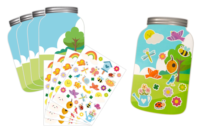 Kit mini mondes gommettes "Printemps" - 4 pièces - Kits animaux et nature : créez votre propre univers sauvage - 10doigts.fr