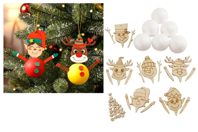 Kit personnages de Noël à fabriquer - 6 pièces - Kits créatifs de Noël pour les enfants - 10doigts.fr