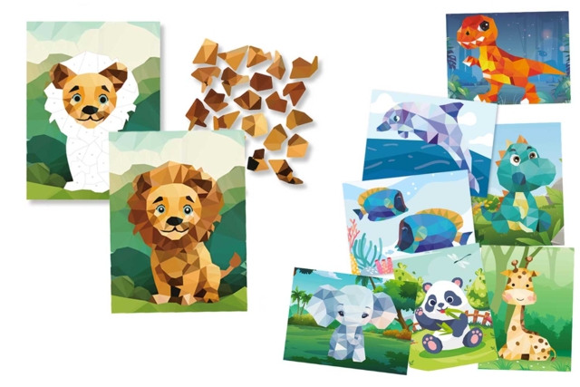 Kits de tableaux gommettes au numéro : Thèmes au choix - Kits animaux et nature : créez votre propre univers sauvage - 10doigts.fr