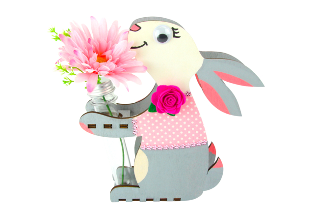 lapin en bois pâques - Tissus adhésifs - 10doigts.fr