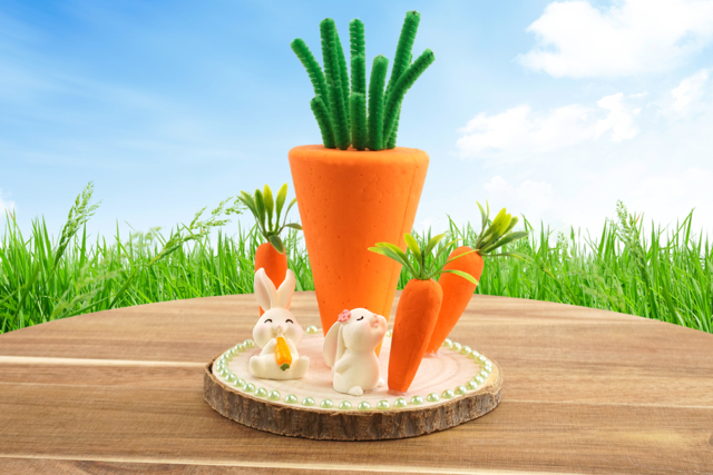 Lapins et carottes - Accessoires décoratifs de Pâques - 10doigts.fr