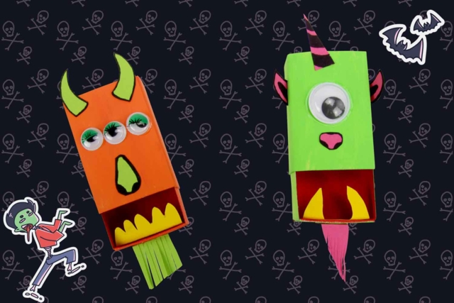 Les monstres boites d'allumettes - Papiers colorés - 10doigts.fr