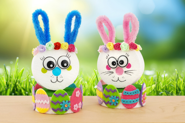 Les petits lapins badins - Gommettes Pâques - 10doigts.fr