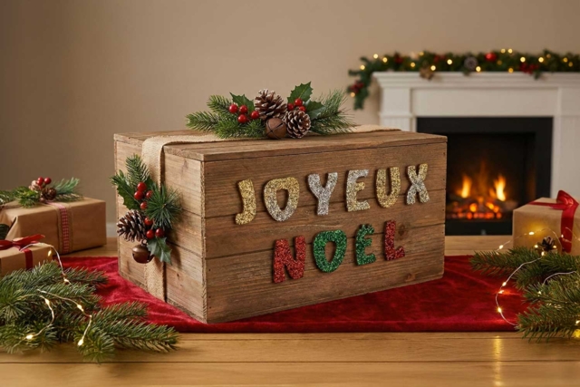 Lettres "Joyeux Noël" bois  à decorer - Lettres en bois - 10doigts.fr