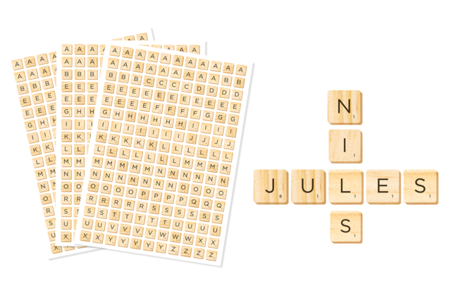 lettres scrabble - Gommettes Alphabet, messages - 10doigts.fr