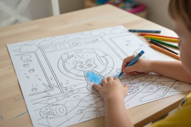 Livre de coloriages géant enfant - Livres de coloriage et dessins : pour apprendre et s'évader - 10doigts.fr