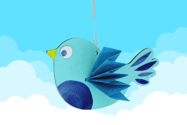 L'oiseau au poème secret - Suspensions décoratives en bois - 10doigts.fr