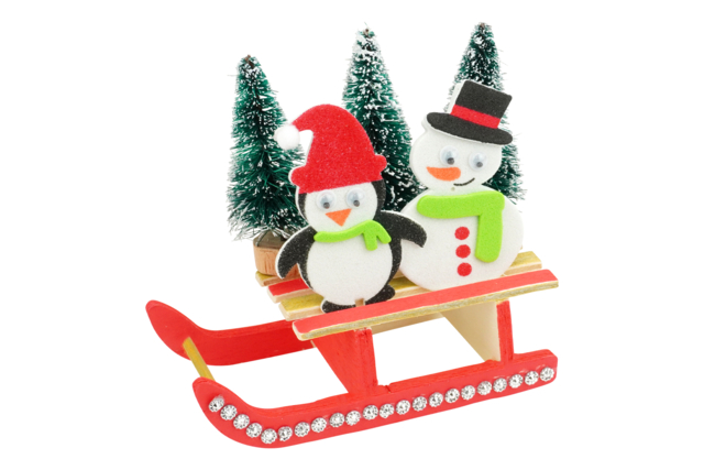 luge en bois noël - Objets en bois Noël - 10doigts.fr