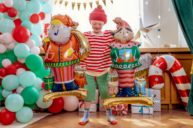 lutin ballon noël décoration - Ballons, guirlandes, serpentins - 10doigts.fr