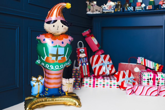 lutin ballon père noël - Ballons, guirlandes, serpentins - 10doigts.fr