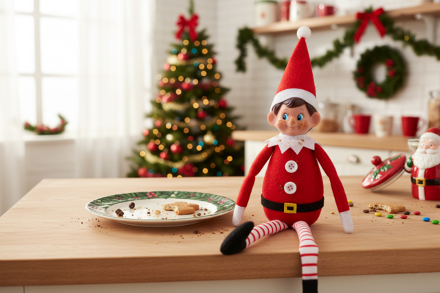 lutin farceur noël - Décors de Noël à poser - 10doigts.fr