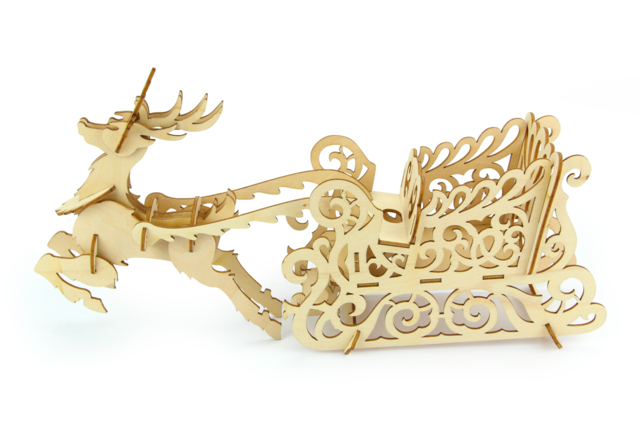maquette traineau de noël - Objets en bois Noël - 10doigts.fr