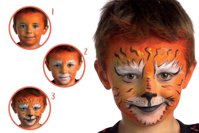 maquillage tigre - Maquillage créatif pour enfants - 10doigts.fr