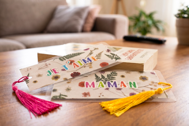 Marque-page fleurs séchées - Papiers Décopatch - 10doigts.fr
