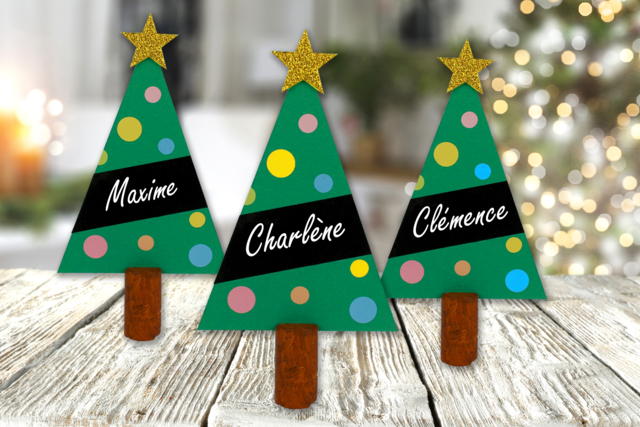 Marque-place sapin de Noël - Gommettes formes assorties : un univers pour créer sans limite - 10doigts.fr