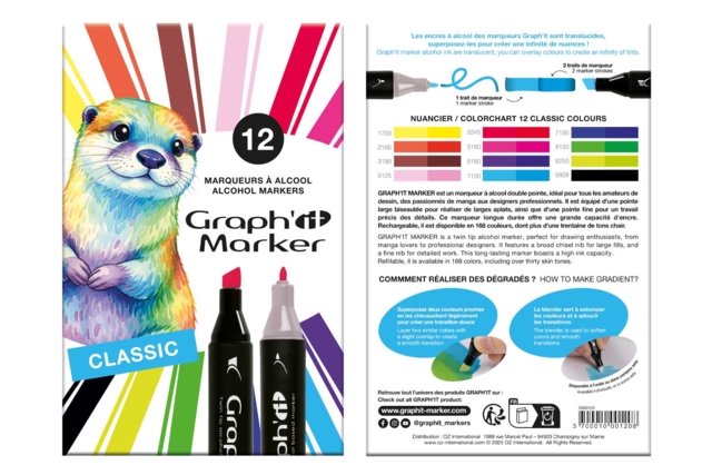 Marqueurs à alcool Graph’it "Classic" - Feutres à alcool : des couleurs intenses et des dégradés sans traces - 10doigts.fr