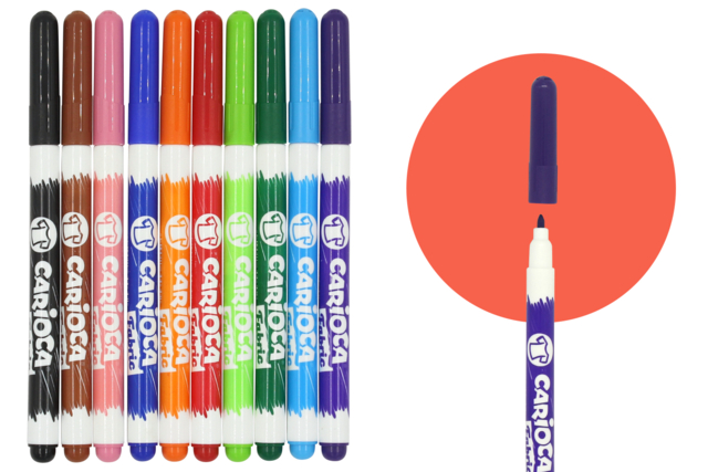 marqueurs feutres textiles pointe fine - Peintures et marqueurs pour tissus - 10doigts.fr