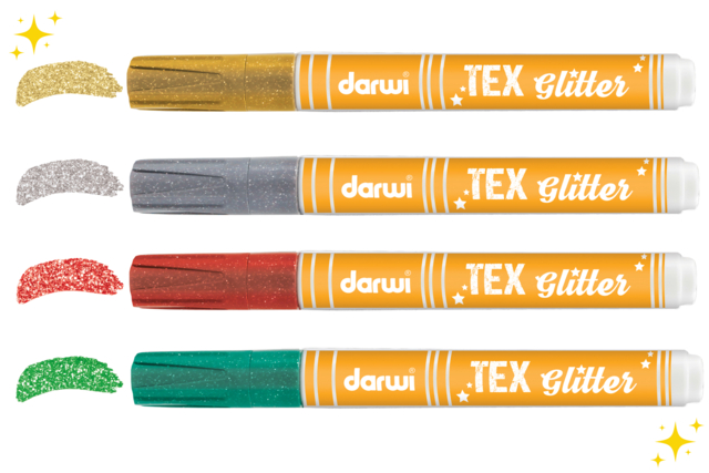 Marqueurs peinture Textiles, couleurs de Noël - Lot de 4  - Peintures et marqueurs pour tissus - 10doigts.fr