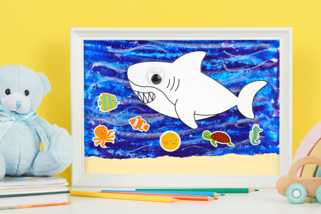 Martin le requin - Des gommettes animaux pour créer et apprendre dès la maternelle - 10doigts.fr