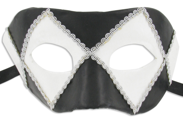 Masque Vénitien noir et blanc - Masques créatifs enfants - 10doigts.fr