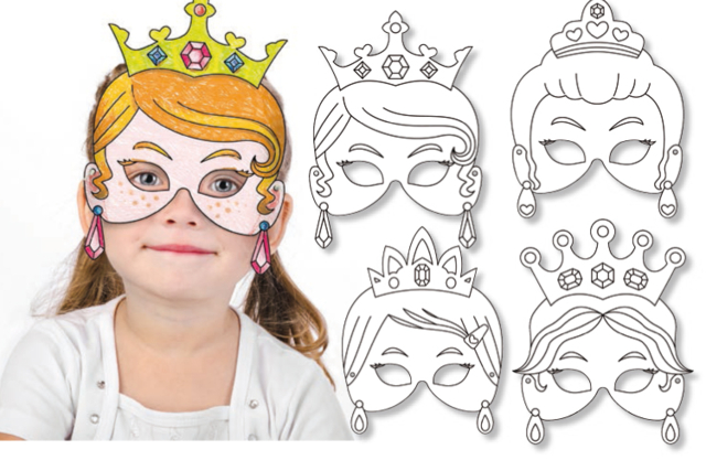 Masques Princesses - Masques créatifs enfants - 10doigts.fr